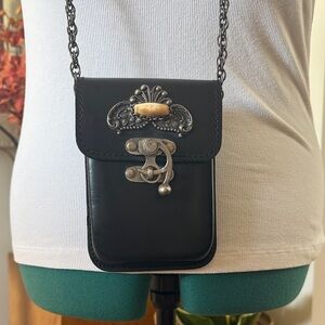 Maya Black Crossbody Bag with Silver Accents